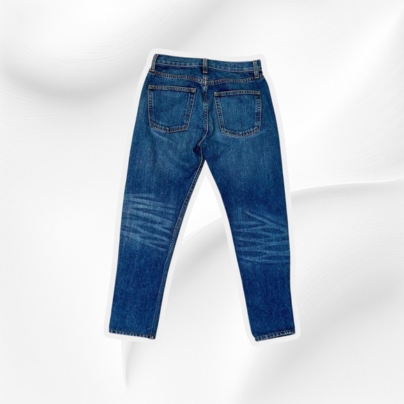 Brock Collection Medium Wash Blue Cotton Cropped Length Straight Leg Jeans Sz 2 - Picture 9 of 15